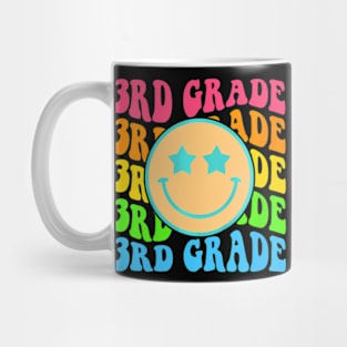 Groovy Third Grade Vibes Face Retro Teachers Back To School Mug